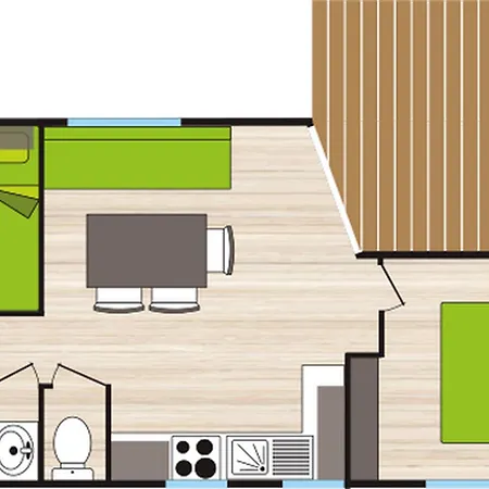 营地 Mobil-home Avec Terrasse A - Api-1-52-1004 阿克萨